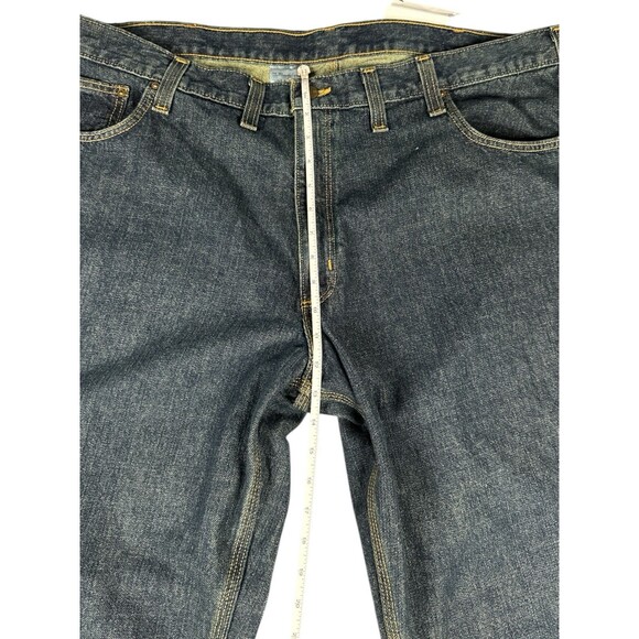 Carhartt Tipton Jeans Relaxed Fit Straight Leg 44x32 Dark Wash Western Workwear - Picture 6 of 8